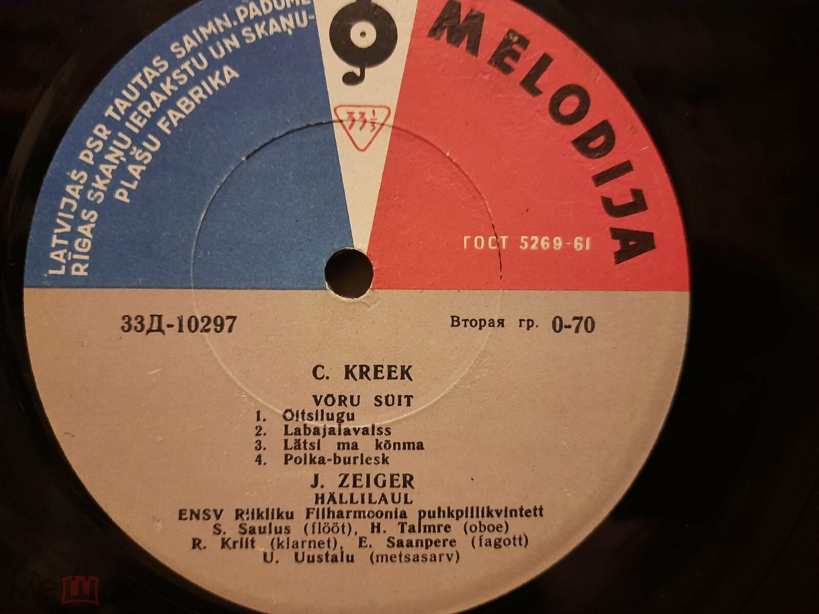 Квинтет духовых инструментов Гос. филармонии Эстонской ССР