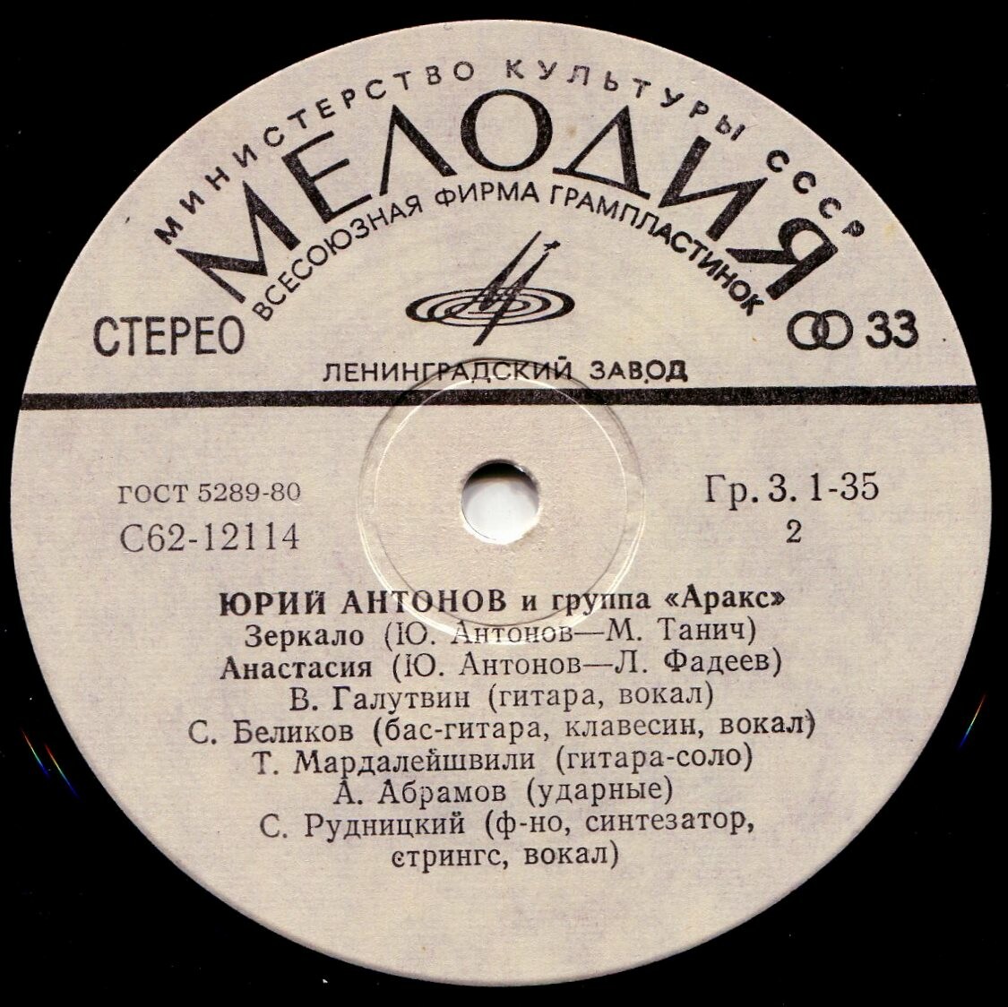 Юрий АНТОНОВ и группа "АРАКС"