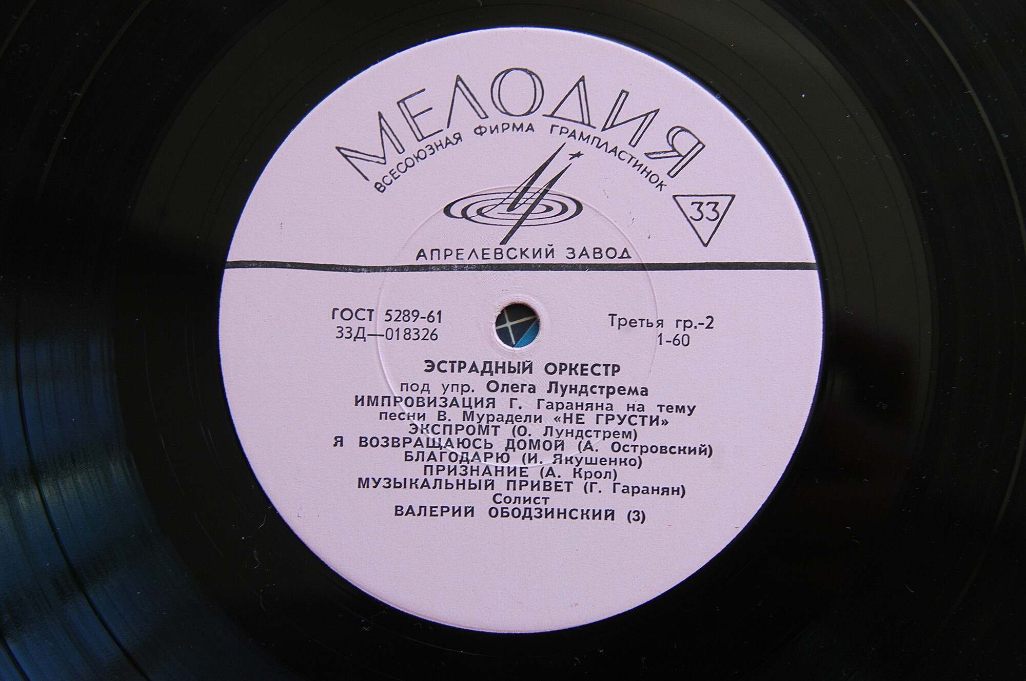 ЭСТРАДНЫЙ ОРКЕСТР п/у О. ЛУНДСТРЕМА