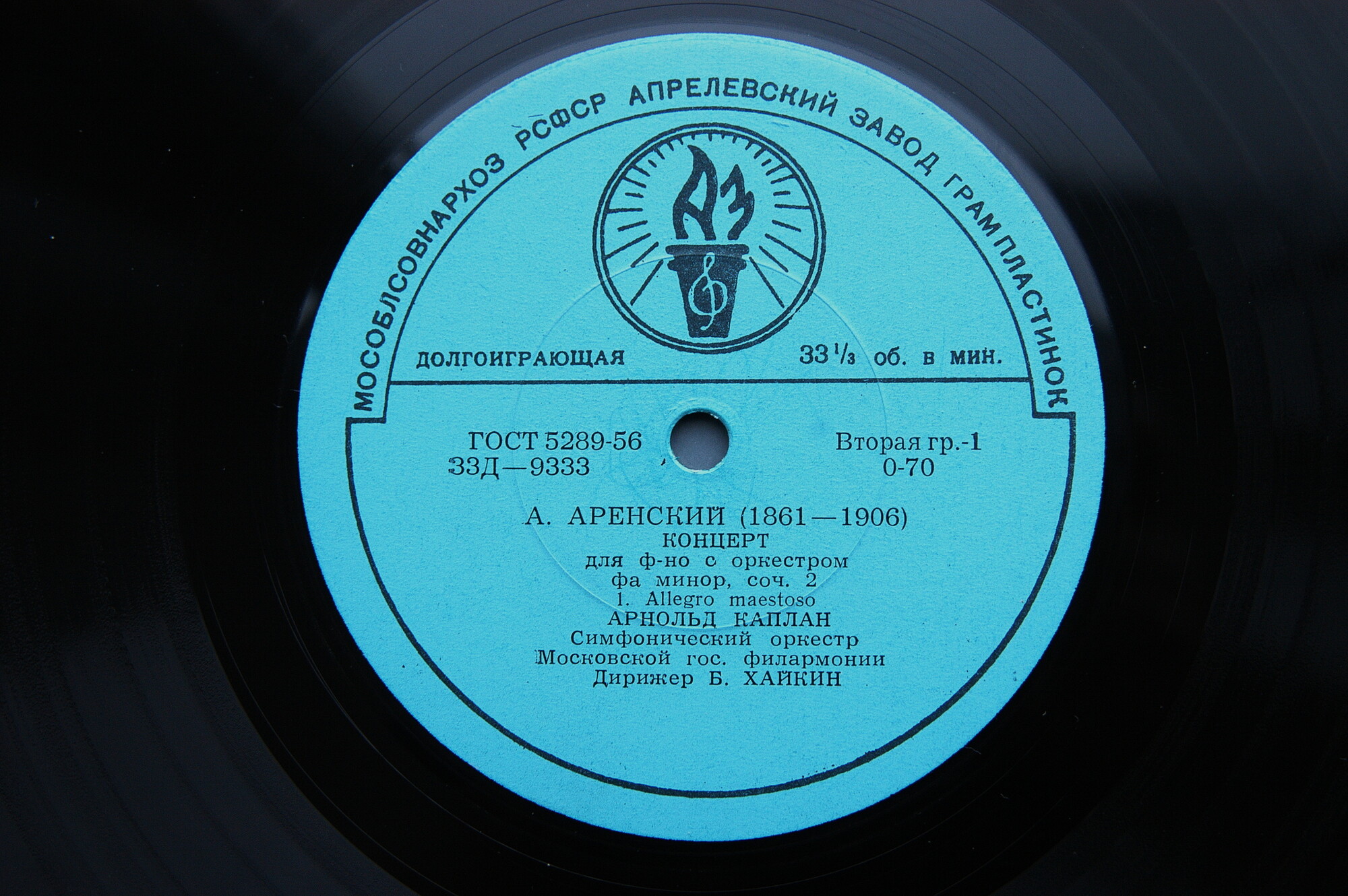 А. АРЕНСКИЙ: Концерт для ф-но с оркестром (А. Каплан)