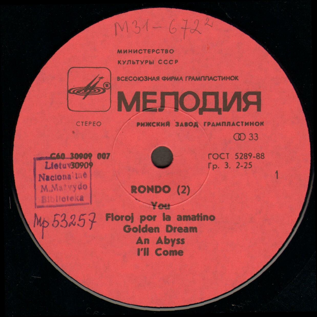 ГРУППА «RONDO». «Тебе»