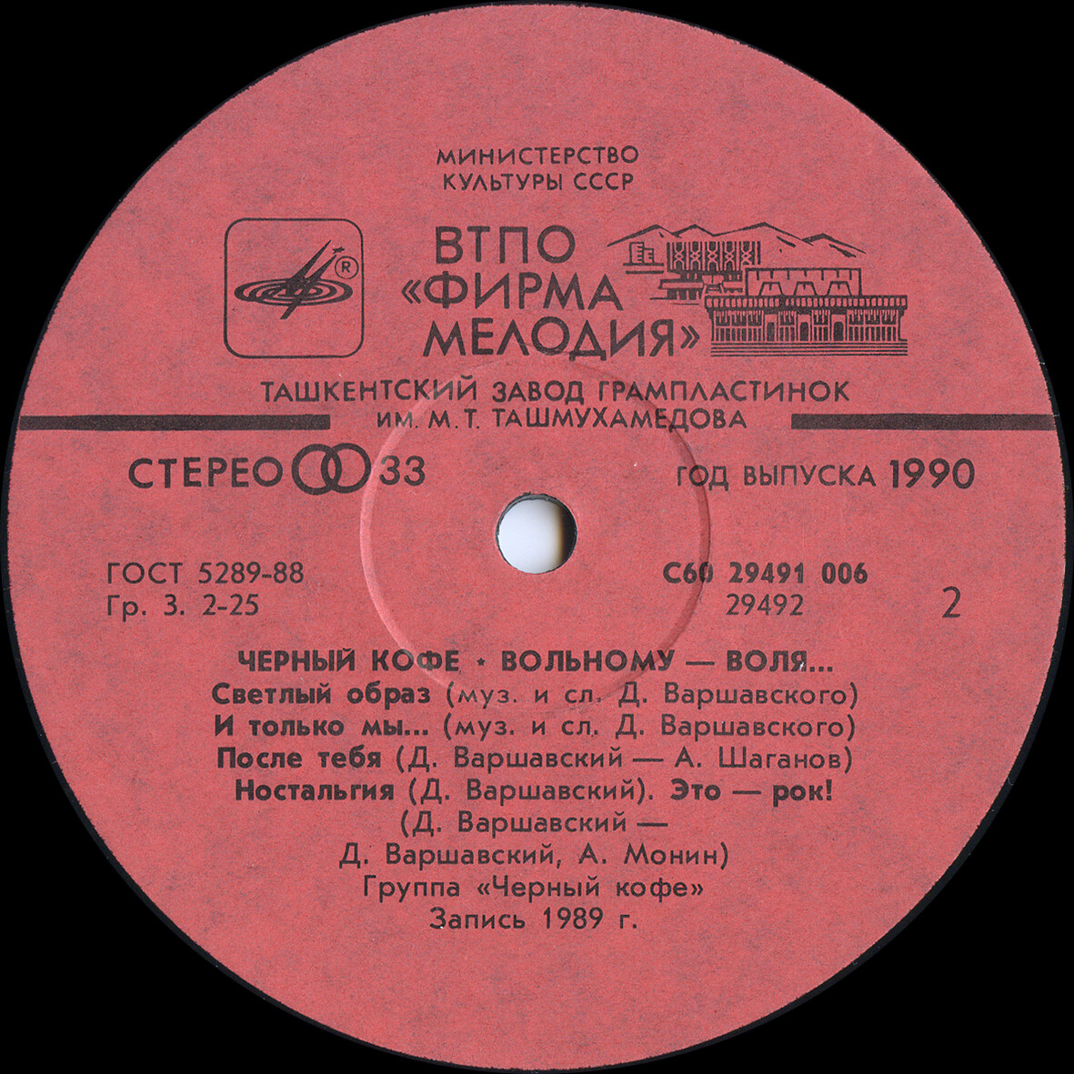 Группа "ЧЕРНЫЙ КОФЕ". «Вольному — воля»