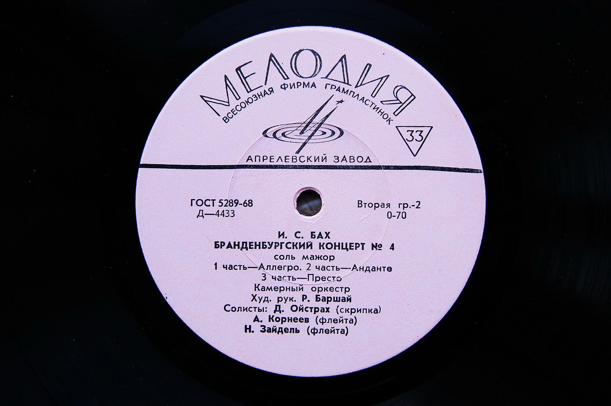 И. С. БАХ Бранденбургские концерты №№ 3, 4 (Московский камерный оркестр, Р. Баршай)