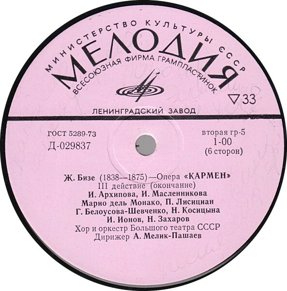 Ж. БИЗЕ (1838–1875) «Кармен», опера в 4-х действиях