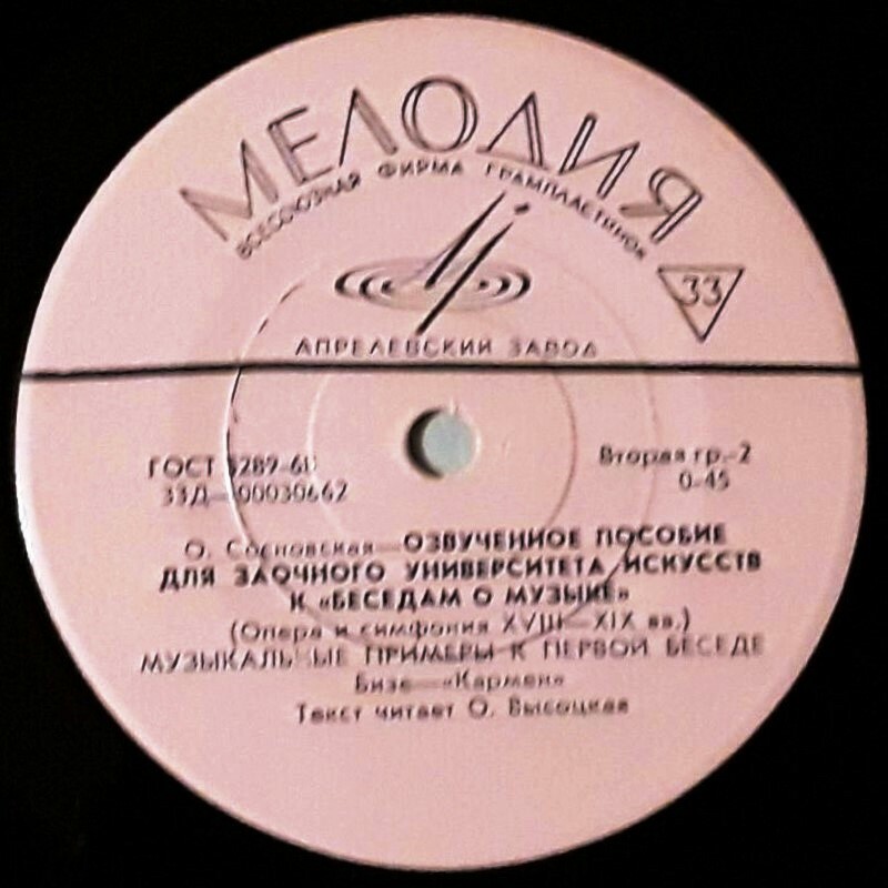 О. Сосновская. Озвученное пособие для заочного университета искусств и "Беседам о музыке" (опера и симфония XVIII - XIX вв.)
