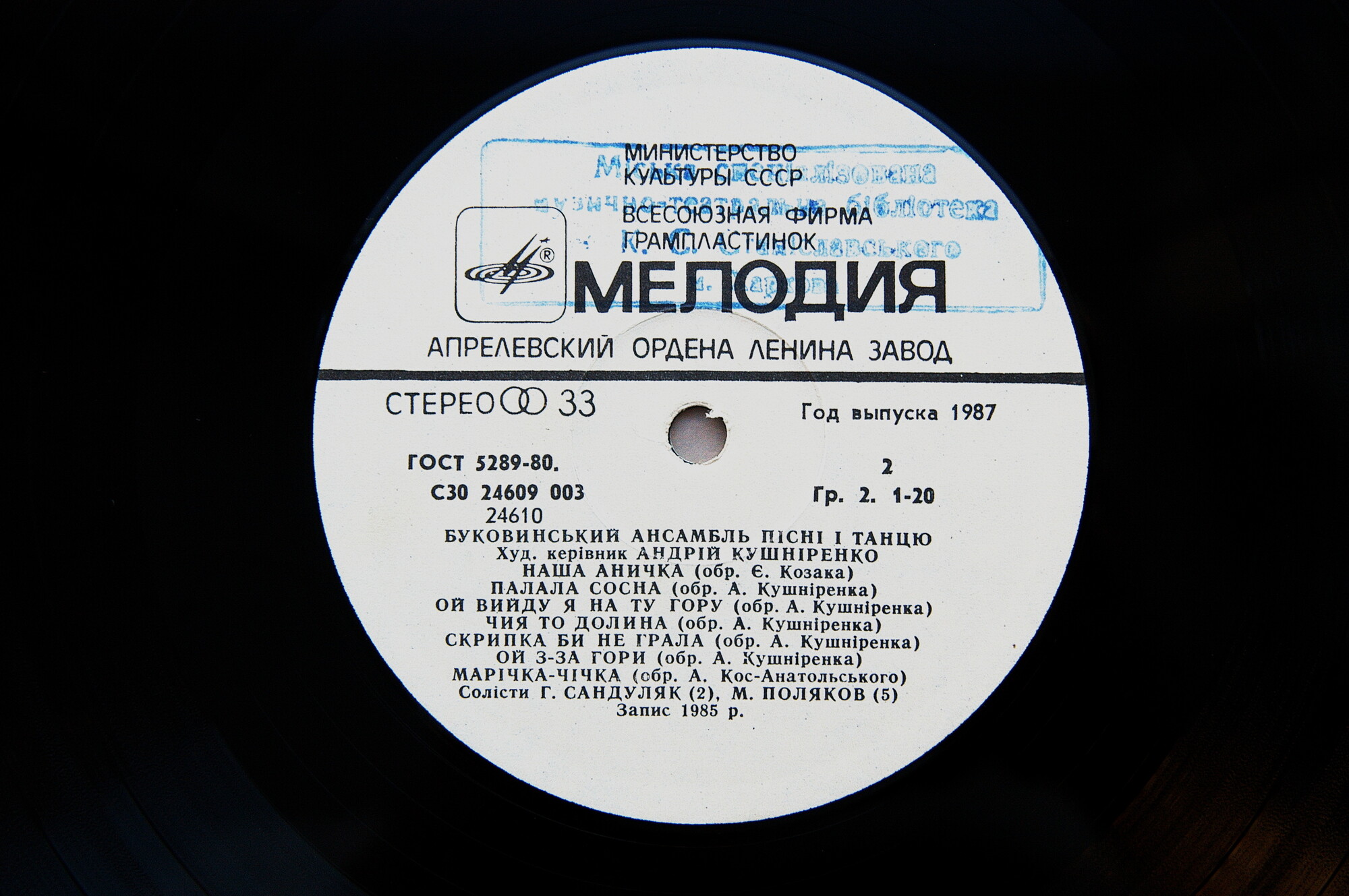 Буковинский ансамбль песни и танца, дирижер Андрей Кушниренко. «На вулицi скрипка грае»