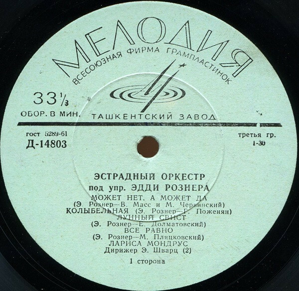 ЭСТРАДНЫЙ ОРКЕСТР п/у Э. РОЗНЕРА