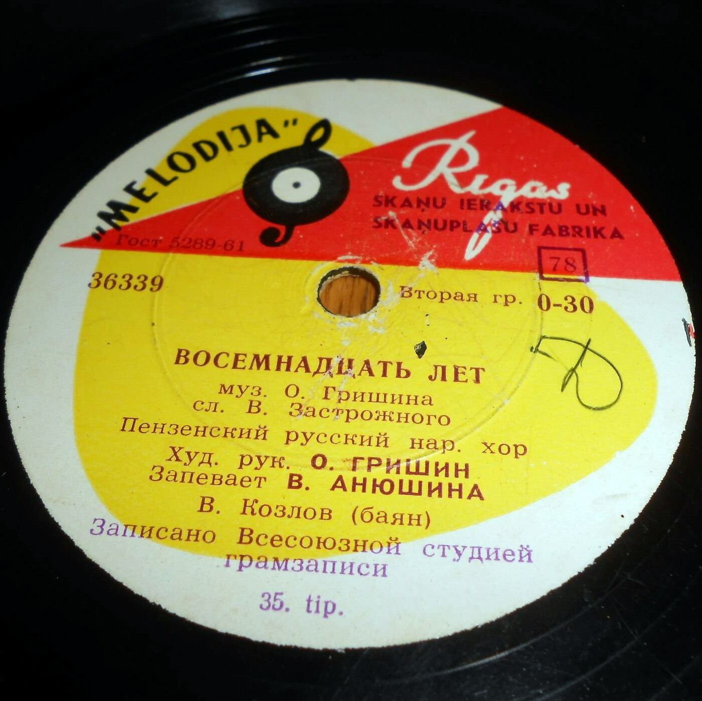 Пензенский русский нар. хор — Восемнадцать лет / Край наш пензенский