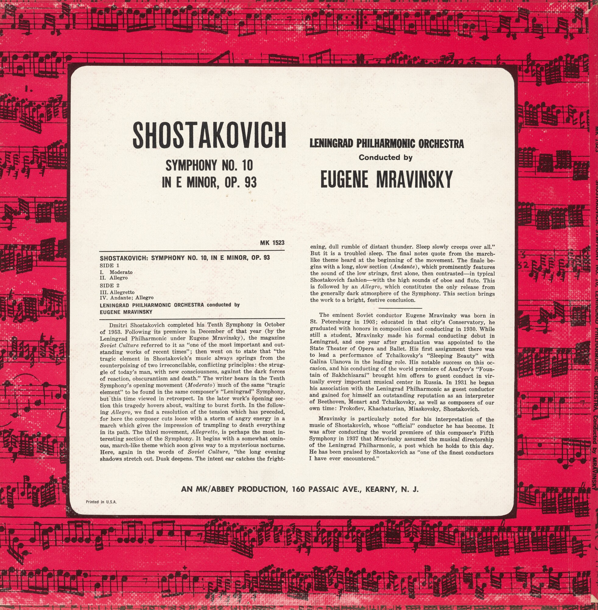 Д. ШОСТАКОВИЧ (1906–1975): Симфония № 10 ми минор, соч. 93 (СО ЛГФ, Е. Мравинский)
