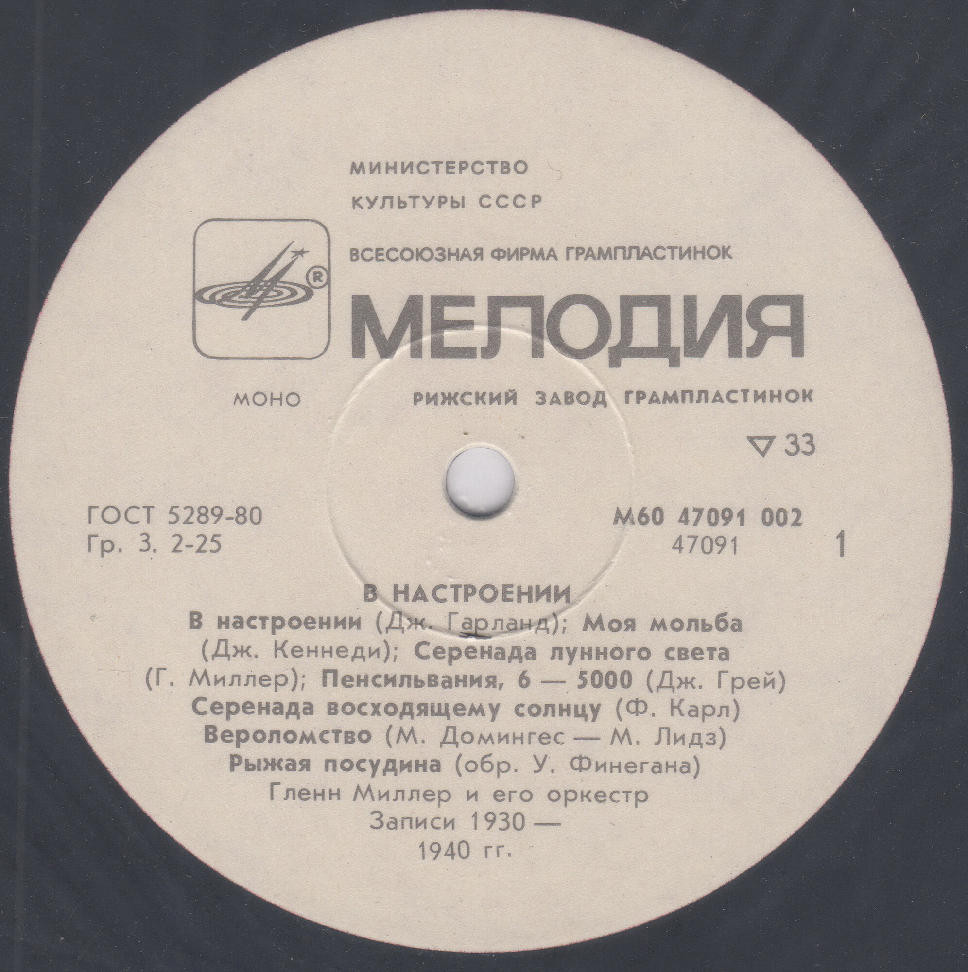 Гленн Миллер и его оркестр. «В настроении»