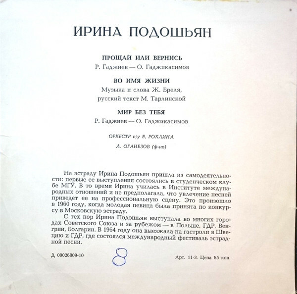 Ирина ПОДОШЬЯН