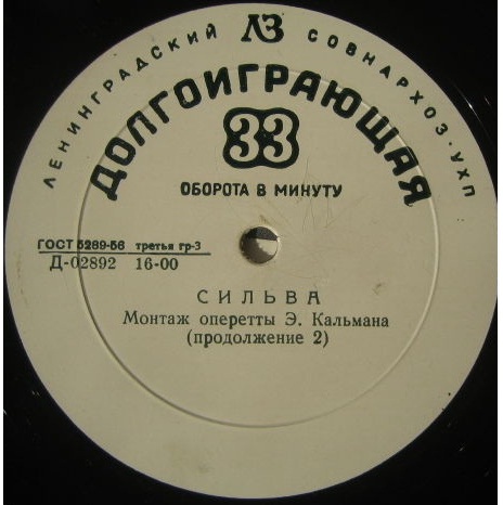 И. Кальман: Сильва, монтаж оперетты