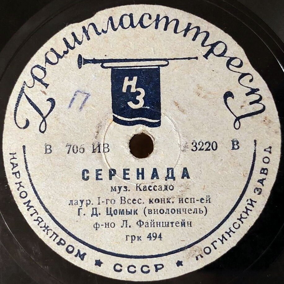 Г. Цомык (виолончель), Л. Файнштейн (ф-но) - Мелодия / Серенада