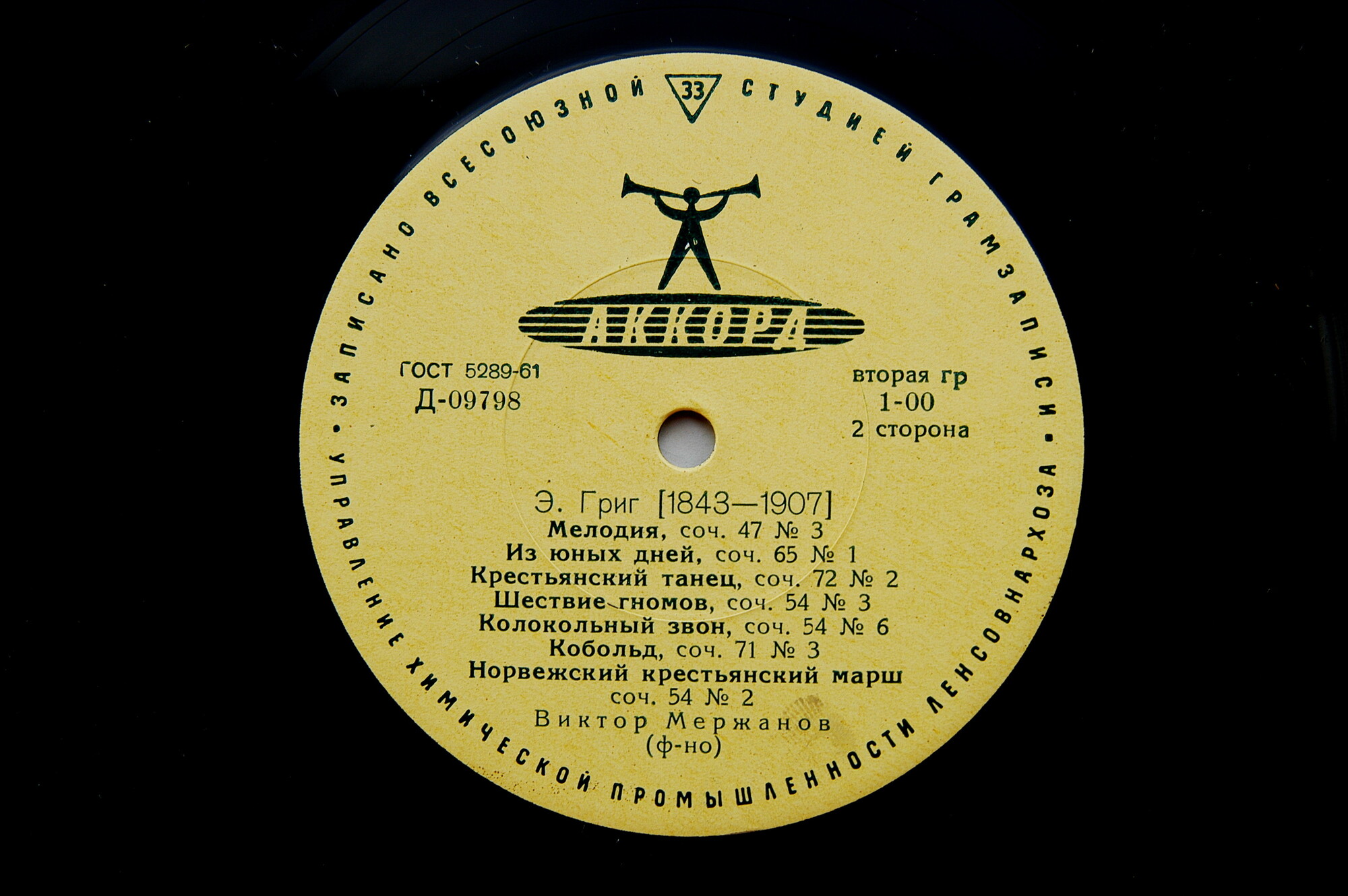 Э. Григ. Играет Виктор Мержанов (ф-но)