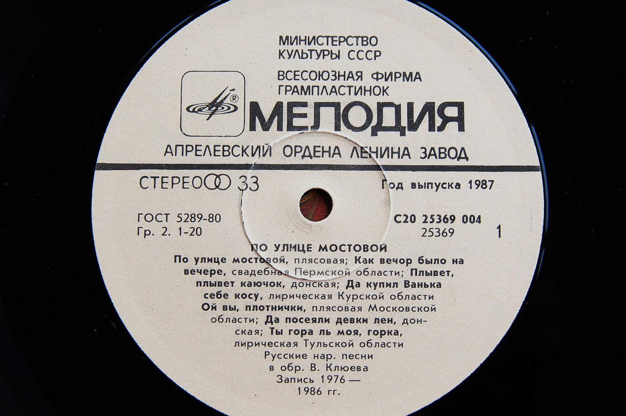 ПО УЛИЦЕ МОСТОВОЙ. Русские народные песни в обработке В. Клюева