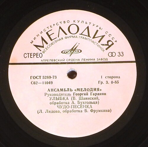 Ансамбль "Мелодия". Руководитель Георгий ГАРАНЯН