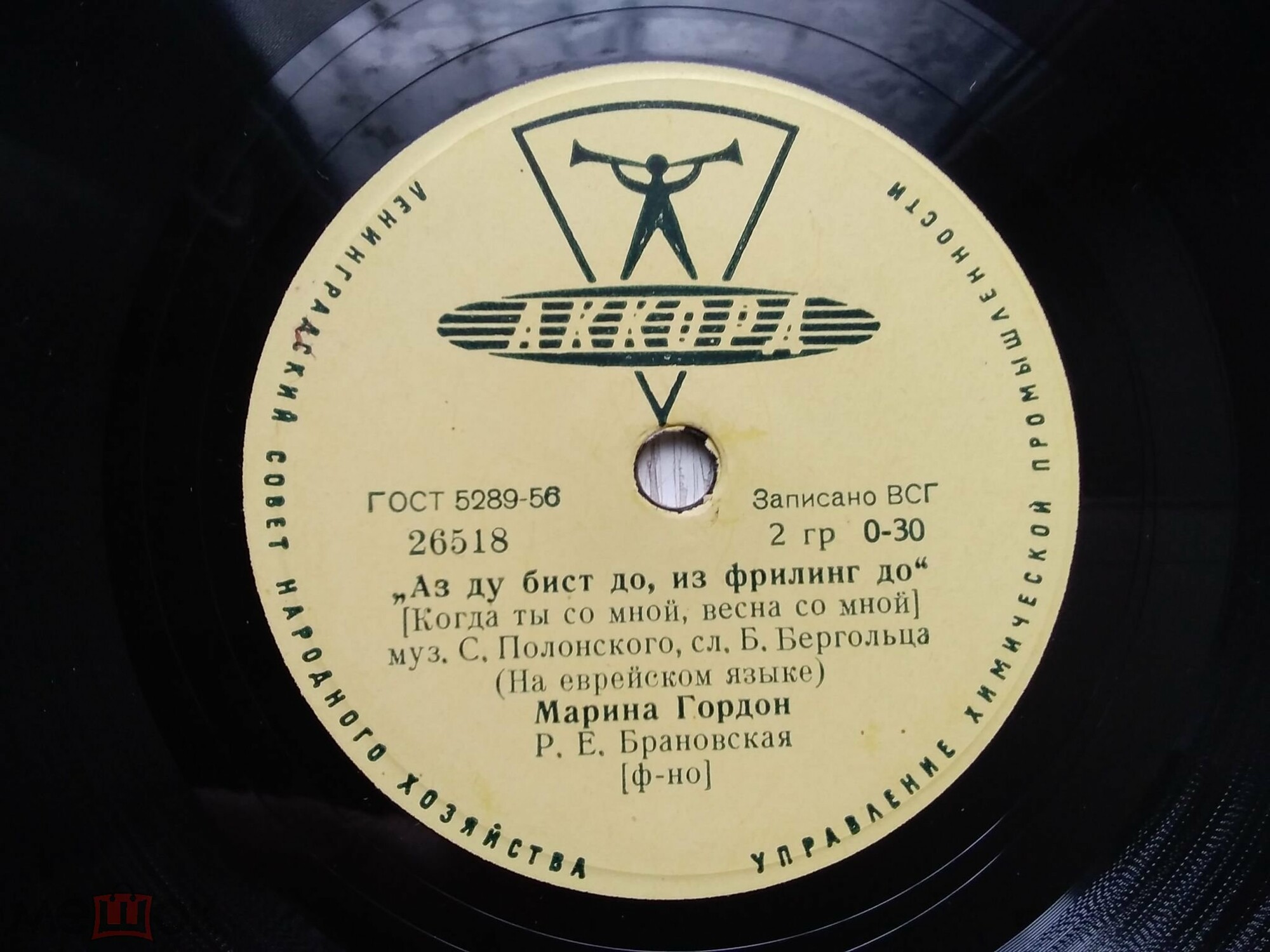 Песни С. Полонского поет Марина Гордон (на евр. яз.)