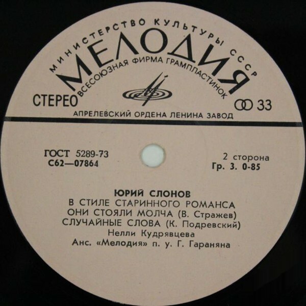 Ю. СЛОНОВ (1906) «В СТИЛЕ СТАРИННОГО РОМАНСА».