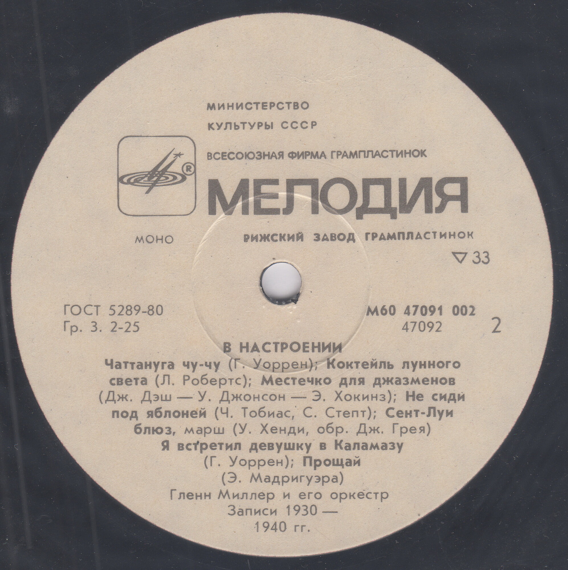 Гленн Миллер и его оркестр. «В настроении»