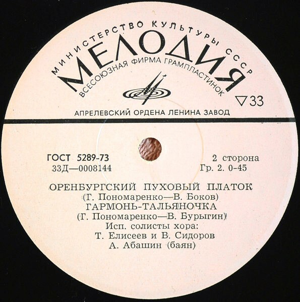 ГОС. ОРЕНБУРГСКИЙ РУССКИЙ НАР. ХОР, худ. рук. Я. Хохлов