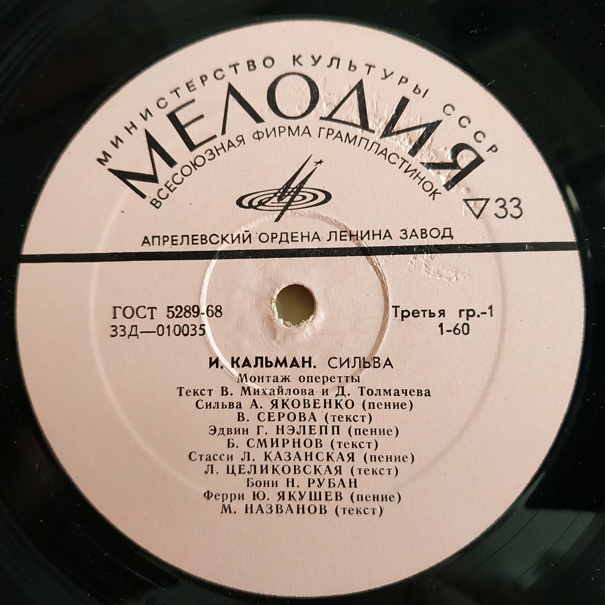 И. КАЛЬМАН (1882–1953) «Сильва», монтаж оперетты