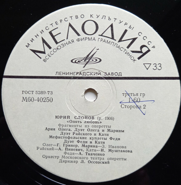Юрий СЛОНОВ. Арии, дуэты и сцены из оперетт