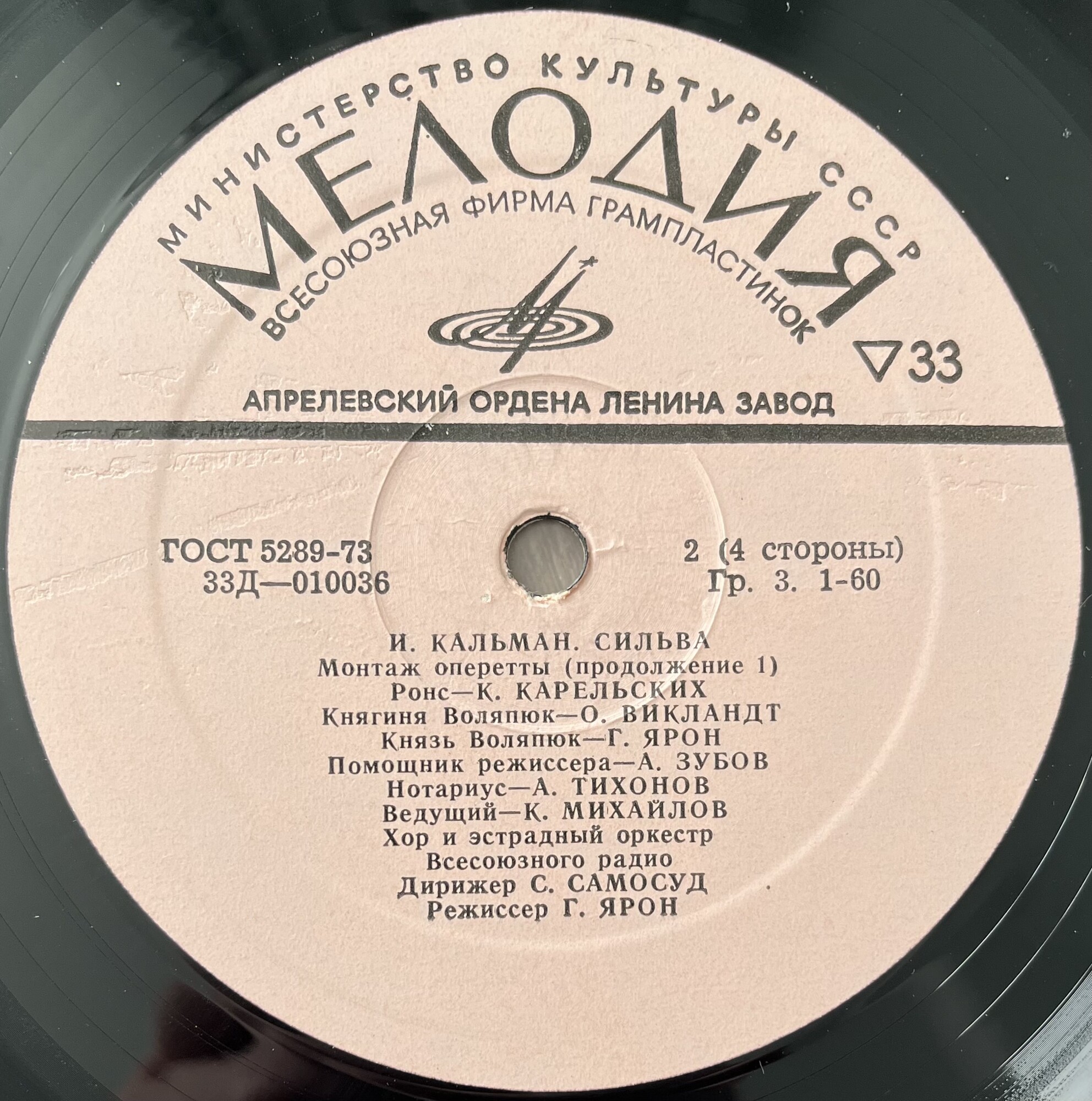 И. КАЛЬМАН (1882–1953) «Сильва», монтаж оперетты