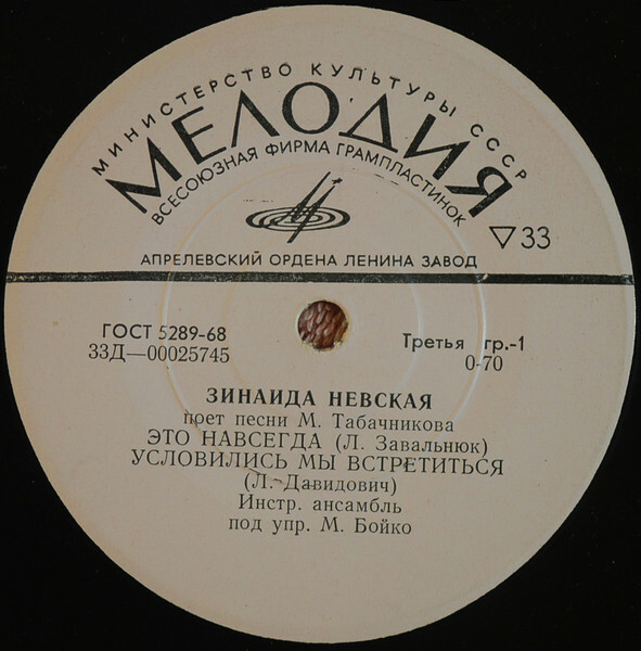 Зинаида НЕВСКАЯ - Песни М. ТАБАЧНИКОВА (1913)