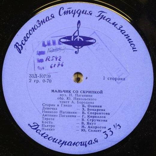 "Мальчик со скрипкой" (инсценировка для детей на муз. Н. Паганини)