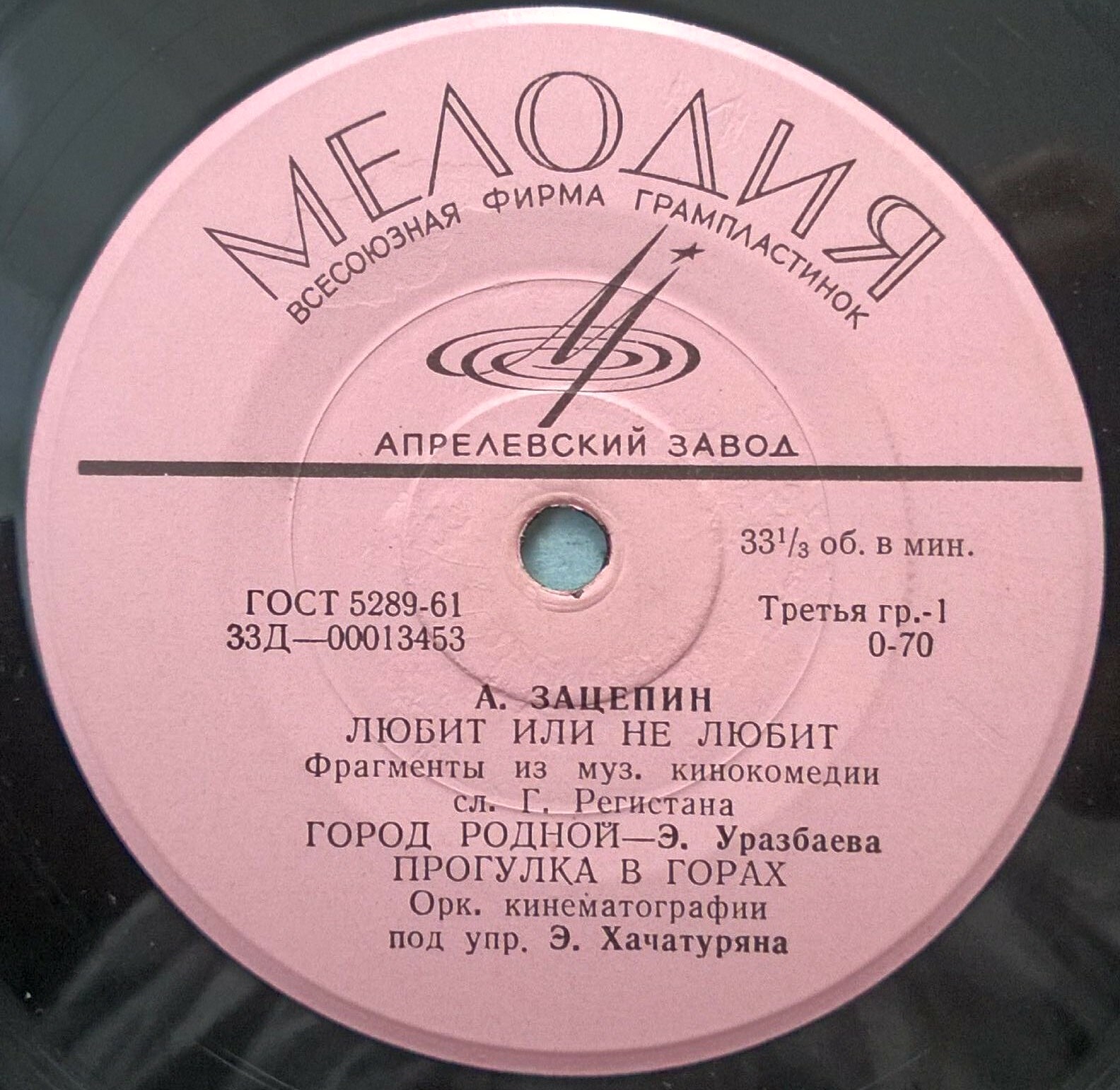 А. ЗАЦЕПИН. Из музыки к к/ф «Любит - не любит»