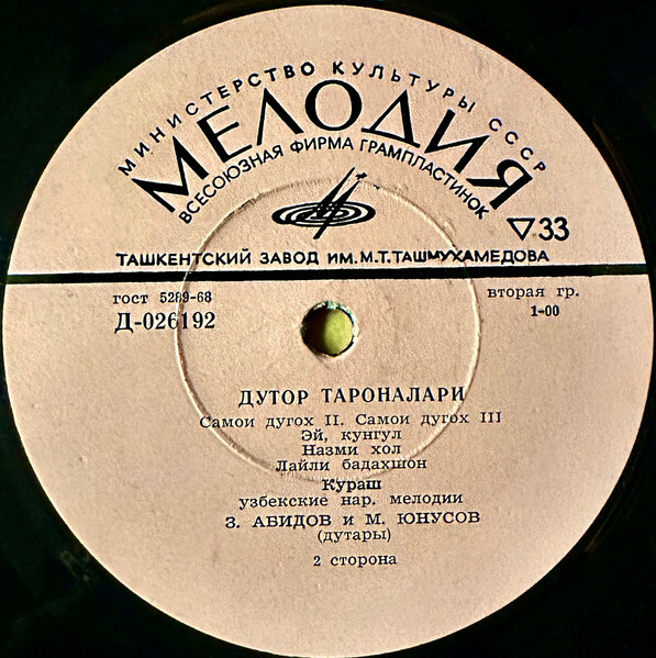 Закирджон АБИДОВ и Махмуд ЮНУСОВ (дутары). Узбекские народные мелодии