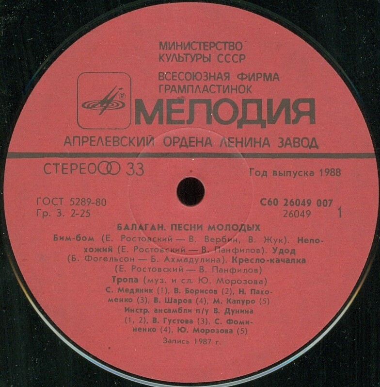 «Балаган». Песни молодых