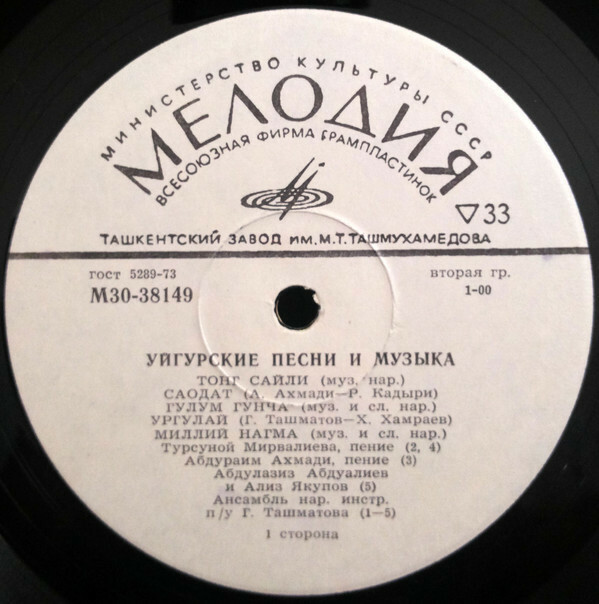 Ансамбль народных инструментов п/у Г. Ташматова ‎– Уйгурские песни и музыка