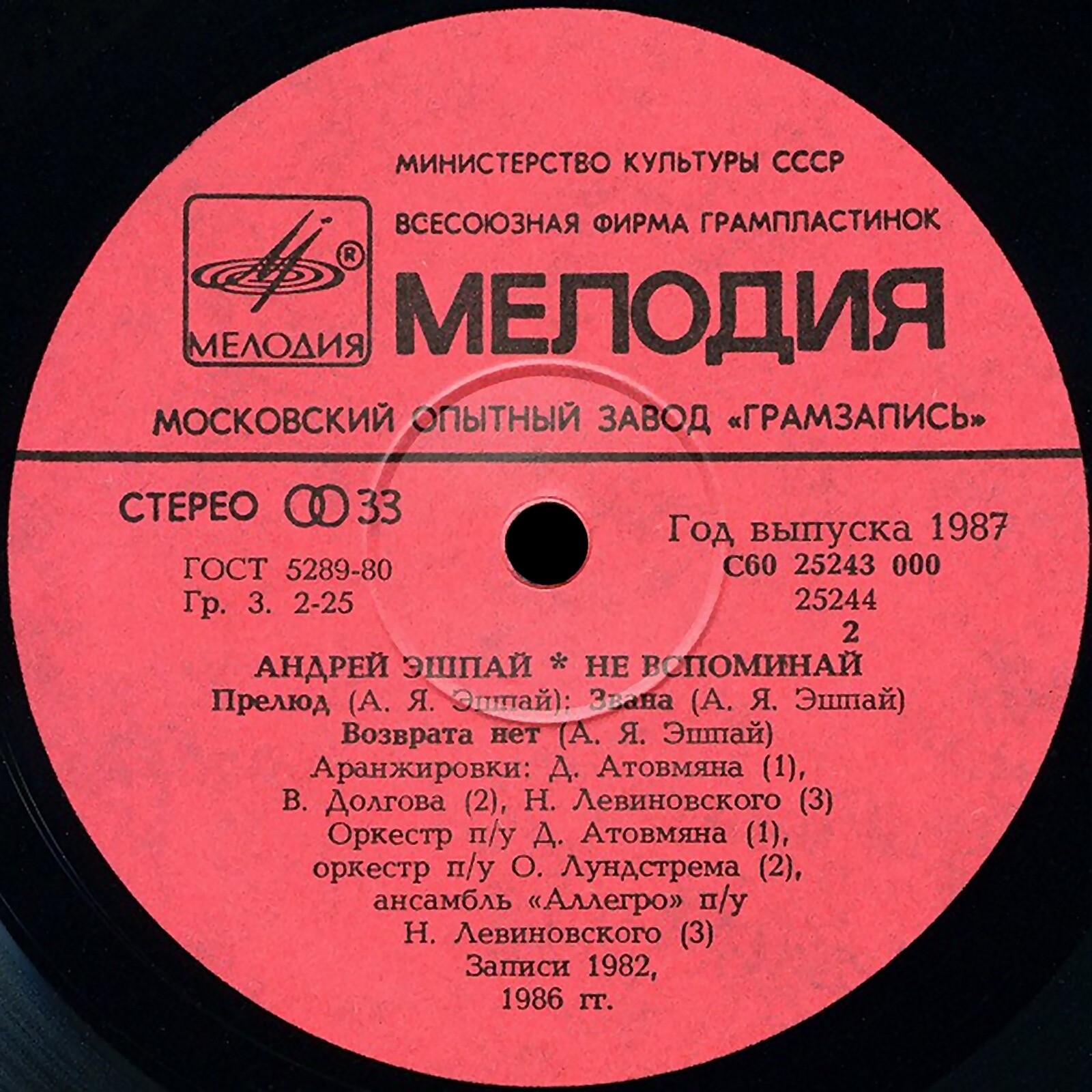 Андрей ЭШПАЙ. «Не вспоминай»