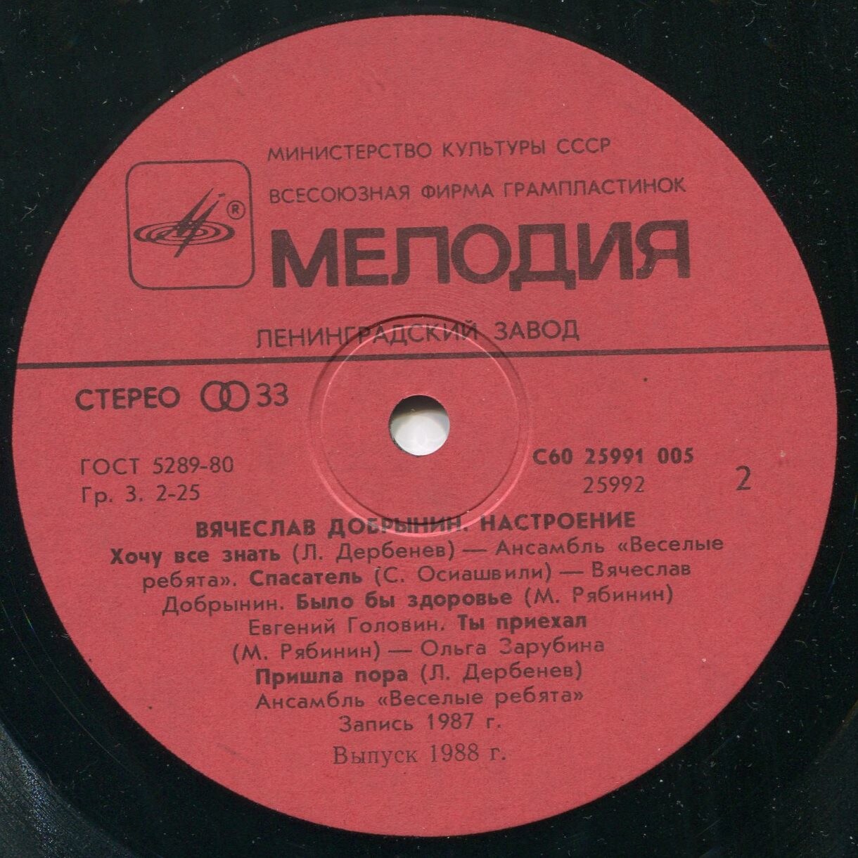 Вячеслав Добрынин - Настроение