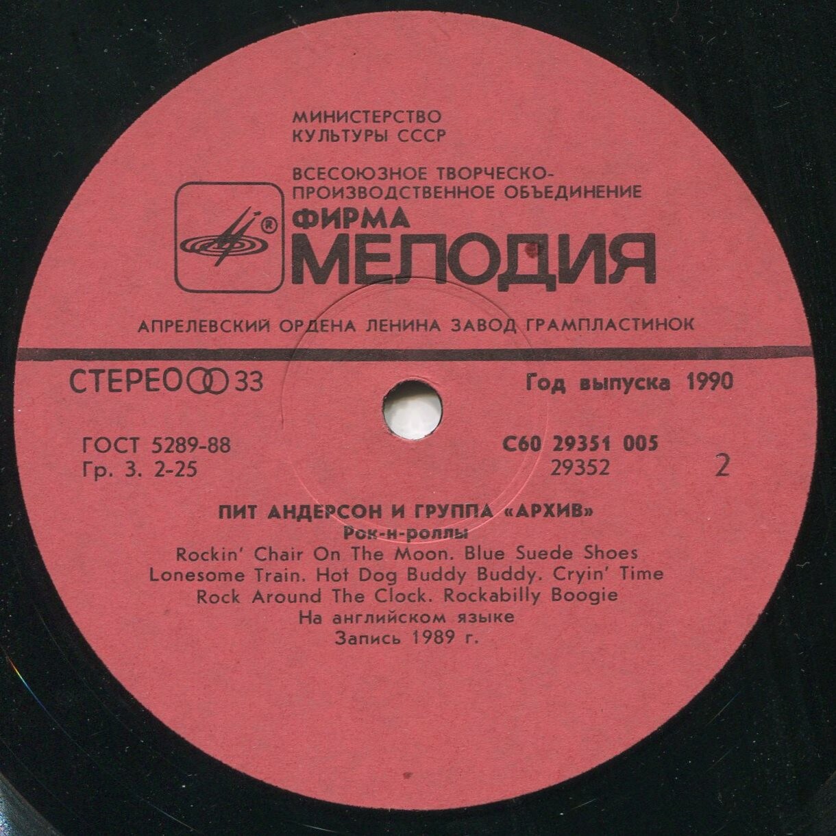 Пит Андерсон и группа "Архив"