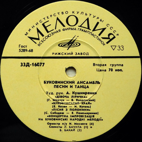 Буковинский ансамбль песни и танца УССР