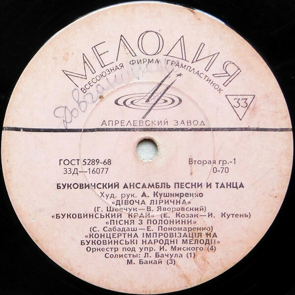 Буковинский ансамбль песни и танца УССР