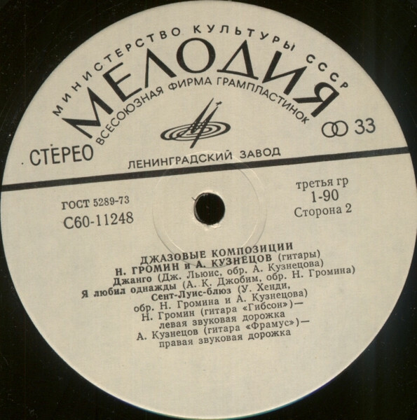 «ДЖАНГО» (джазовые композиции). Н. ГРОМИН И А. КУЗНЕЦОВ (гитары)