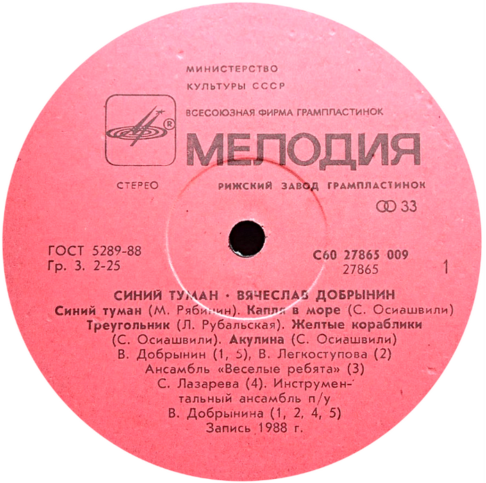 Вячеслав Добрынин. Синий туман