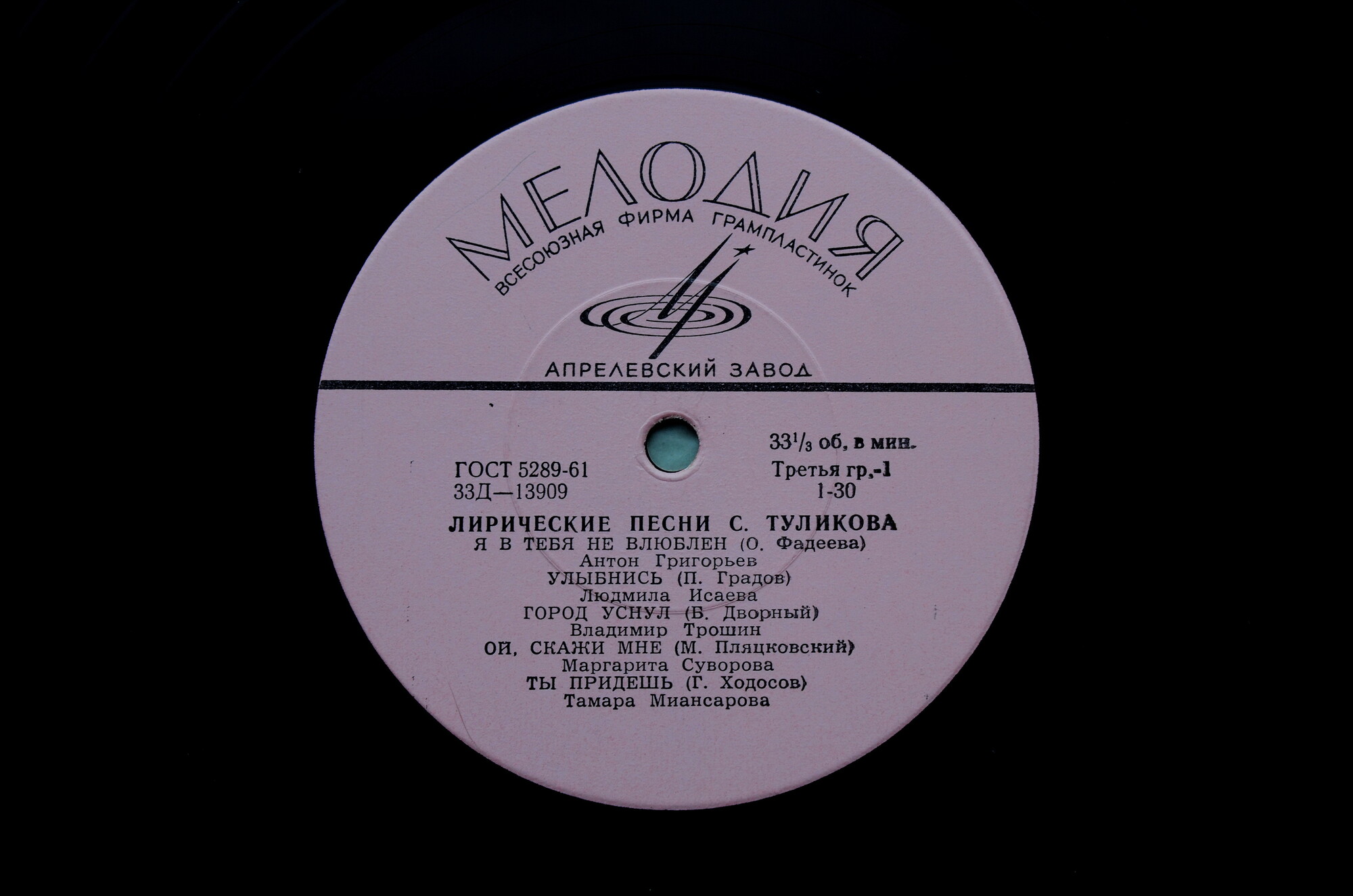 Лирические песни Серафима Туликова