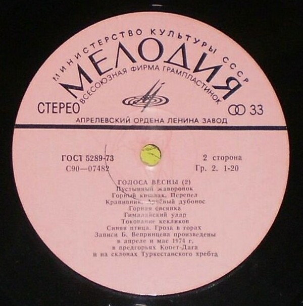 Голоса весны (вторая пластинка)