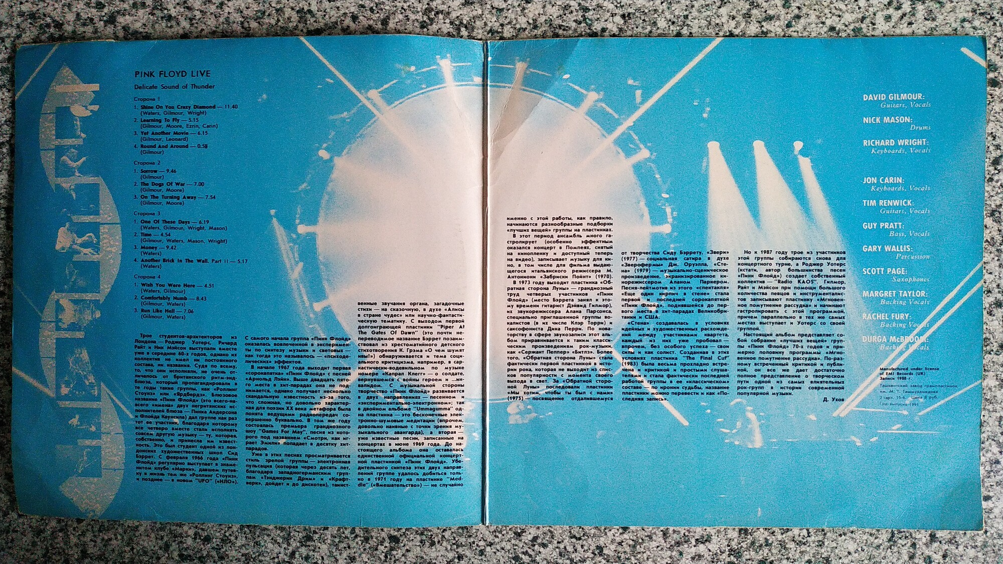 Pink Floyd. Delicate Sound of Thunder (live)