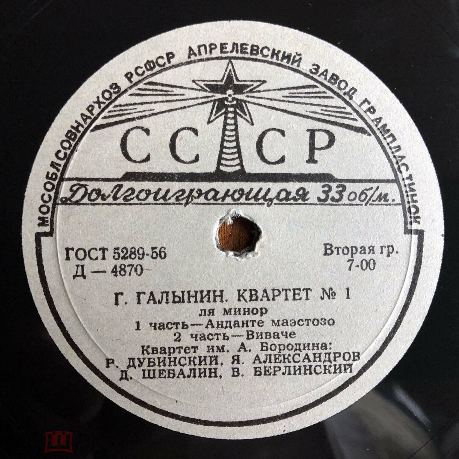 Г. ГАЛЫНИН Квартет № 1 (Квартет им. Бородина)