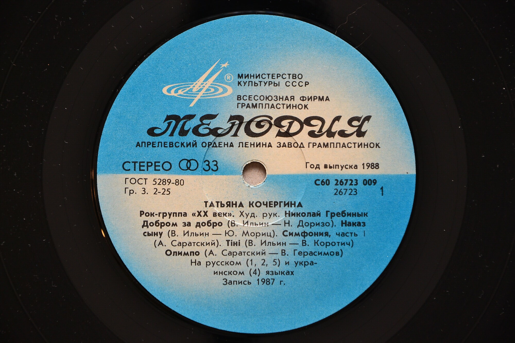 ТАТЬЯНА КОЧЕРГИНА и рок-группа «XX век», худ. рук. Николай Гребинык.