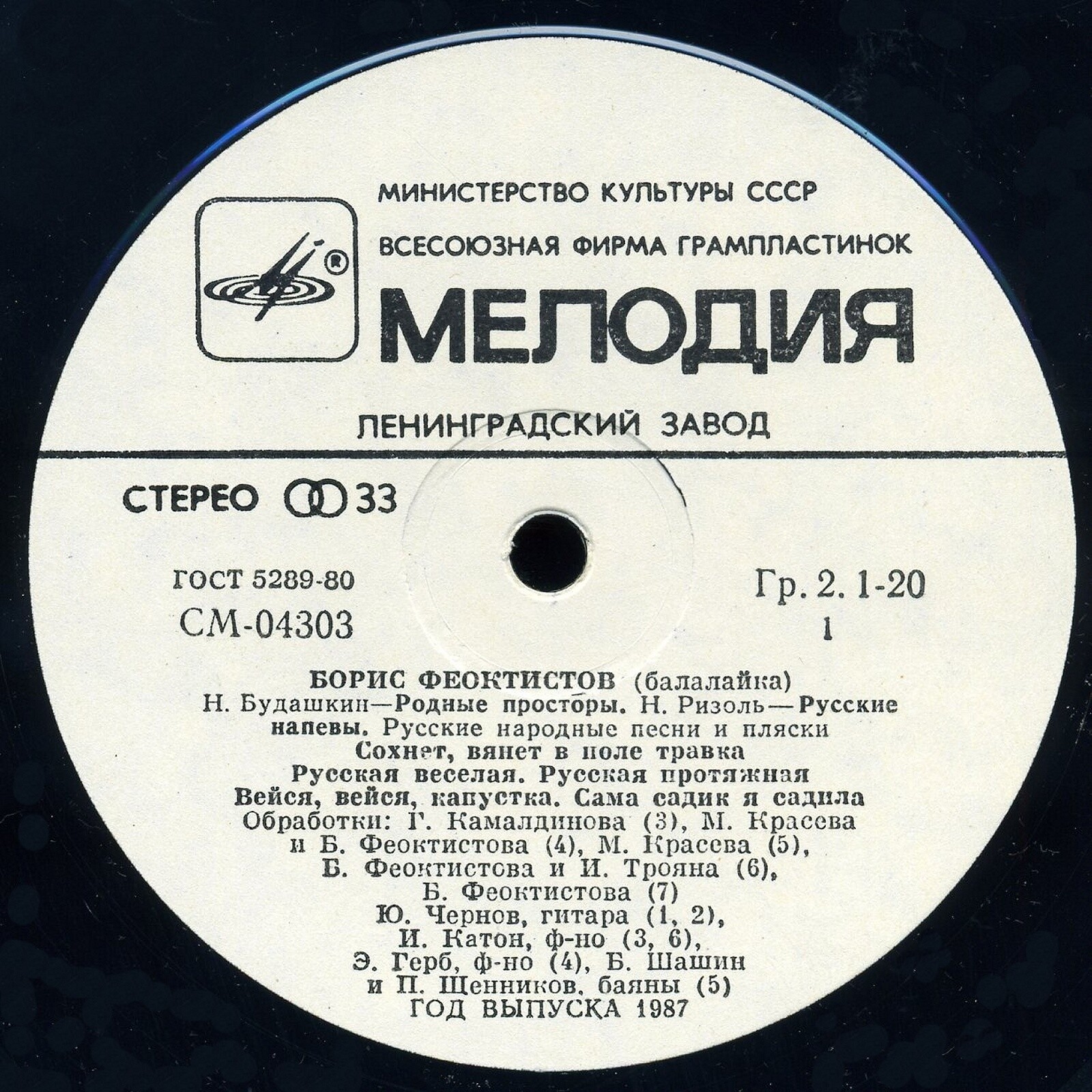Борис ФЕОКТИСТОВ (балалайка) "Русская балалайка"