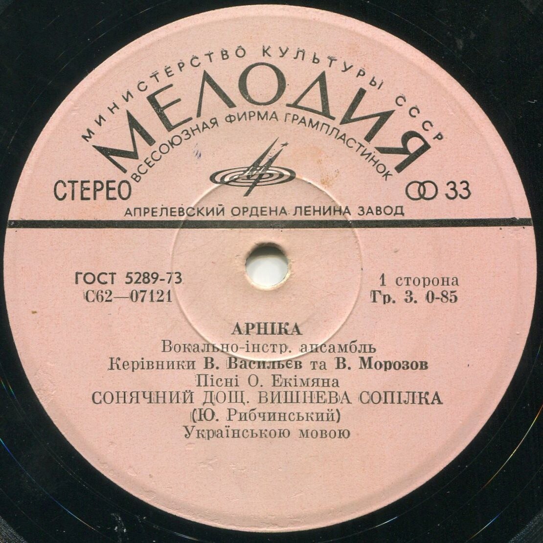 ВИА «АРНIКА». Пiснi Олексiя Екiмяна