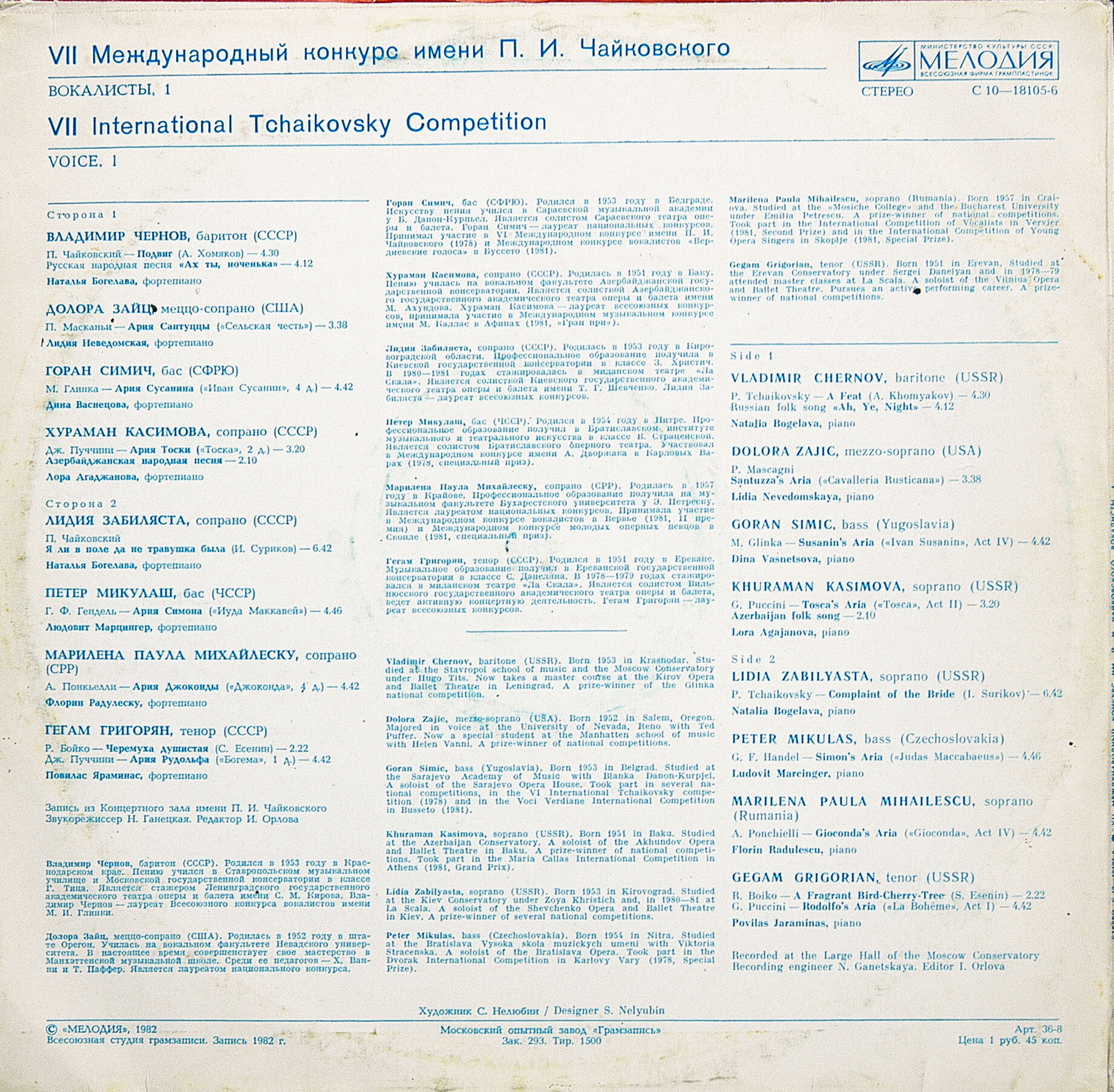 VII МЕЖДУНАРОДНЫЙ КОНКУРС им. ЧАЙКОВСКОГО. Вокалисты (1)