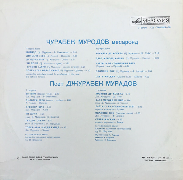 Поет Джурабек МУРАДОВ  (Таджикская ССР)