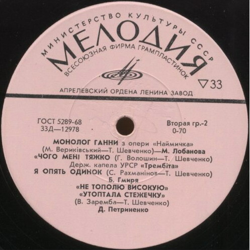 Песни на слова Т. Шевченко и стихи поэта